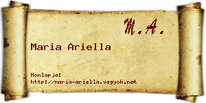 Maria Ariella névjegykártya